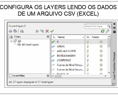 Configura os layers a partir de um arquivo .CSV (excel)